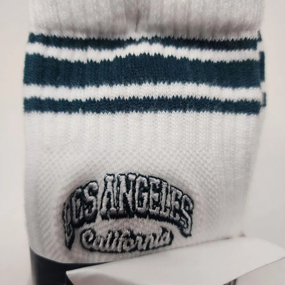 Abercrombie Kids Socks Youth XS White Striped City Crew 3 Pack Super Soft